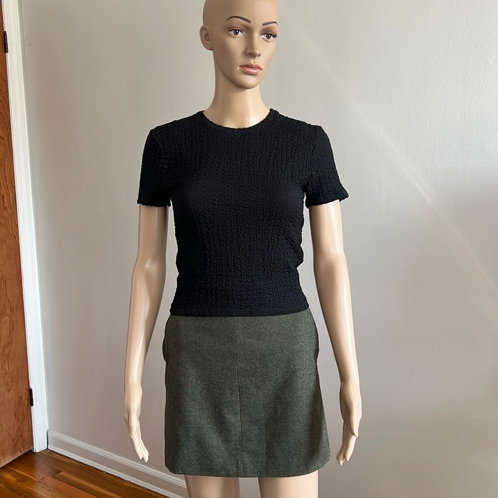 Abercrombie & Fitch Black Short Sleeve Textured Top Size S